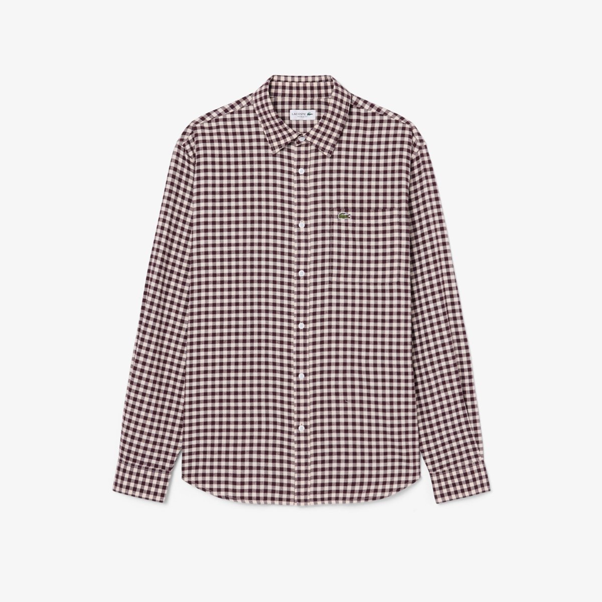 Chemise flanelle à carreaux regular fit beige-dcme, LACOSTE