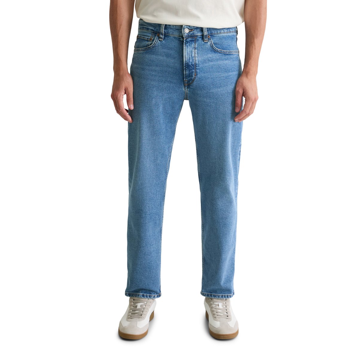 Jeans modèle Kalmo droit en coton bio mélangé bleu moyen, MARC O'POLO