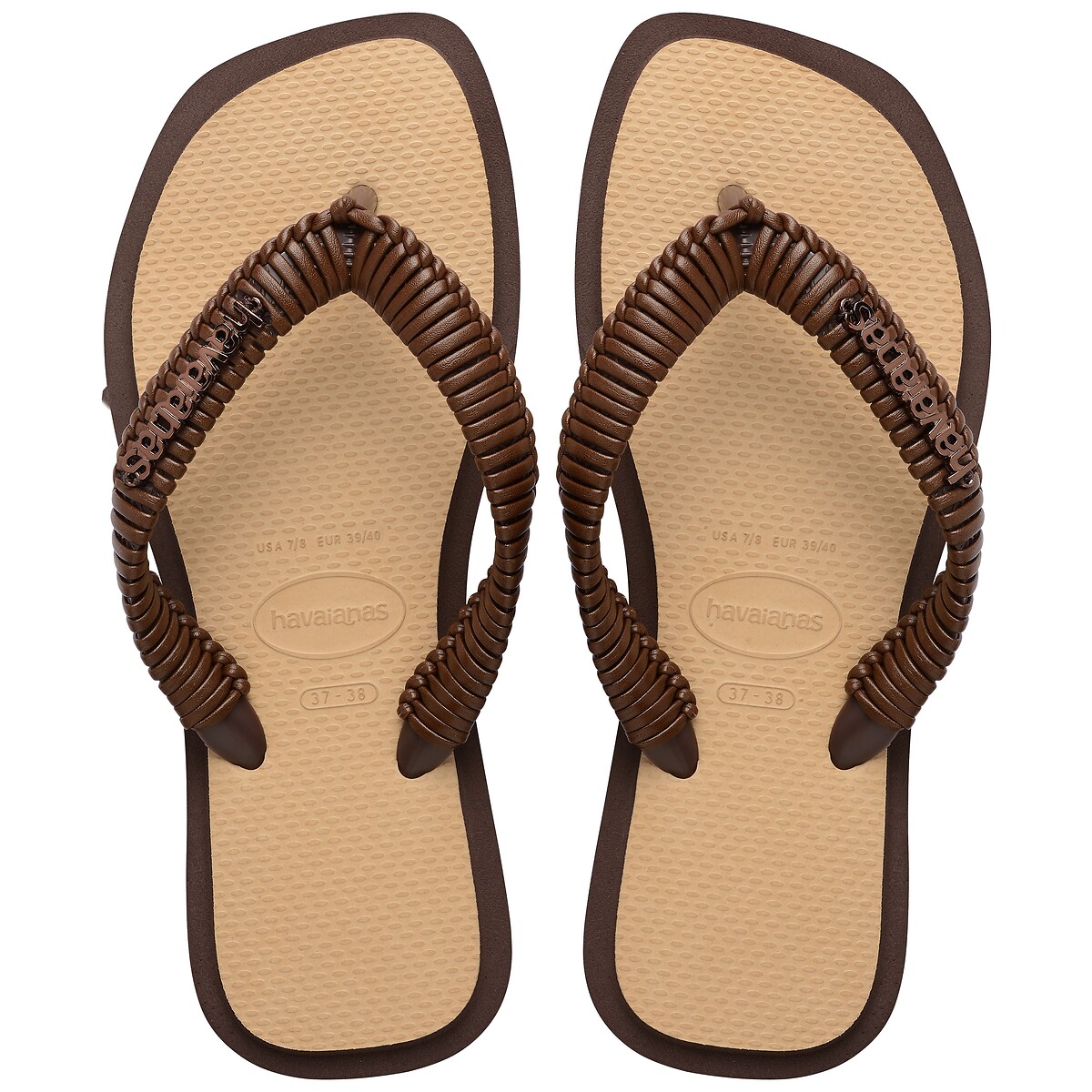 Tongs TOP SQUARE FUSION BOHO marron, HAVAIANAS