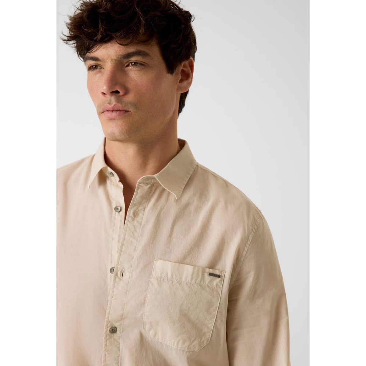 Chemise À Coupe Régulière beige, GUESS