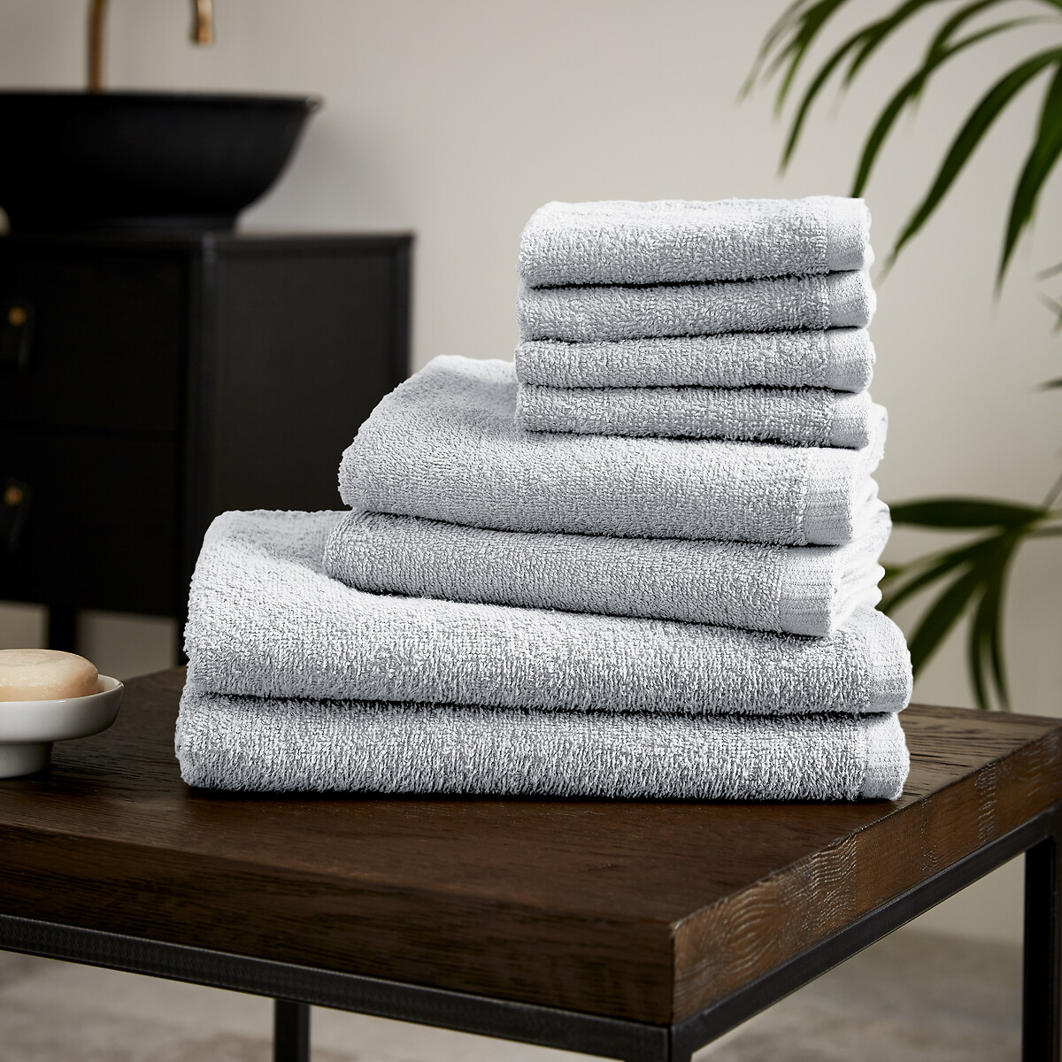 Quick Dry Cotton 8 Piece Towel Set white, CATHERINE LANSFIELD