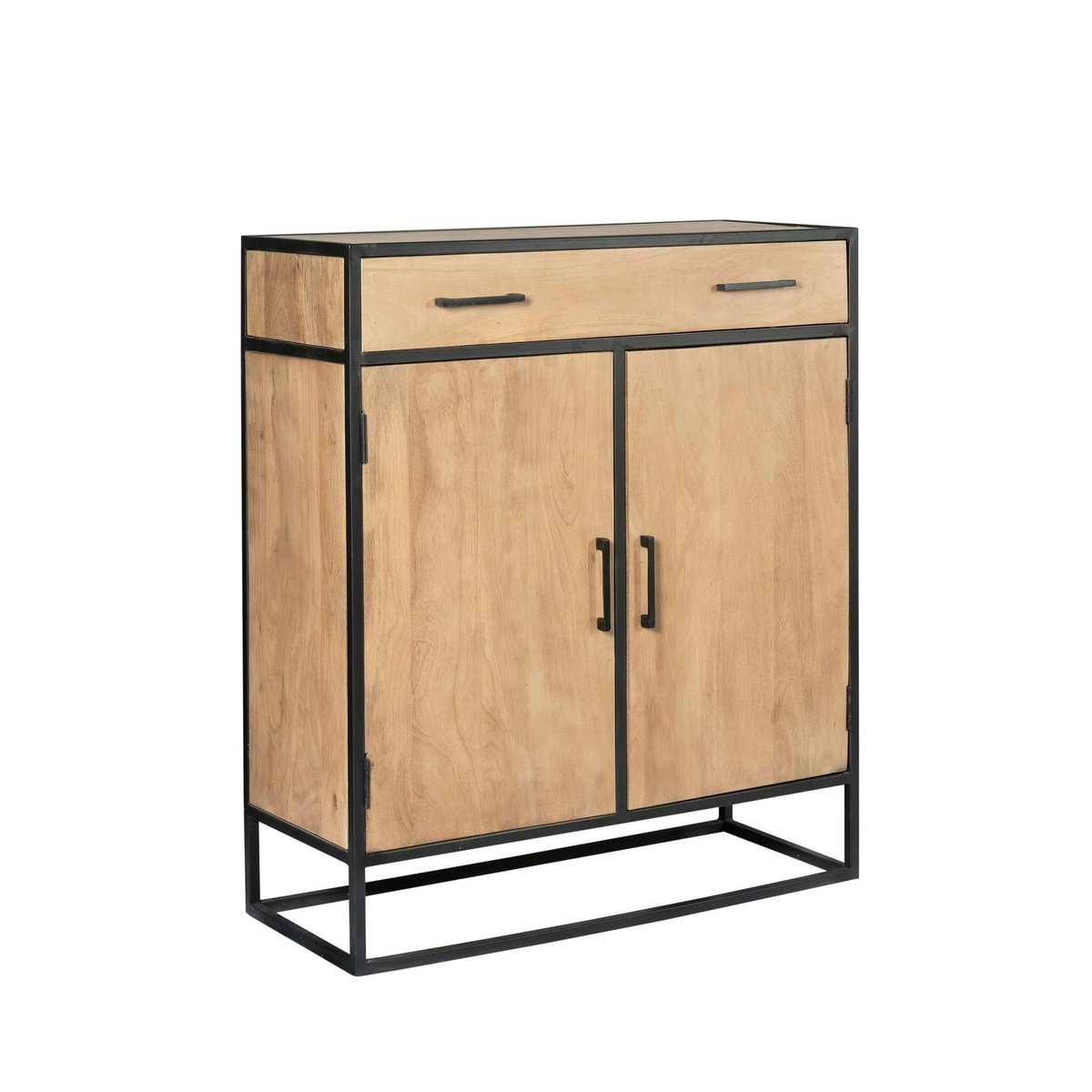 Petit meuble d'entrée en bois clair 2 portes RIVANO bois naturel, PIER IMPORT
