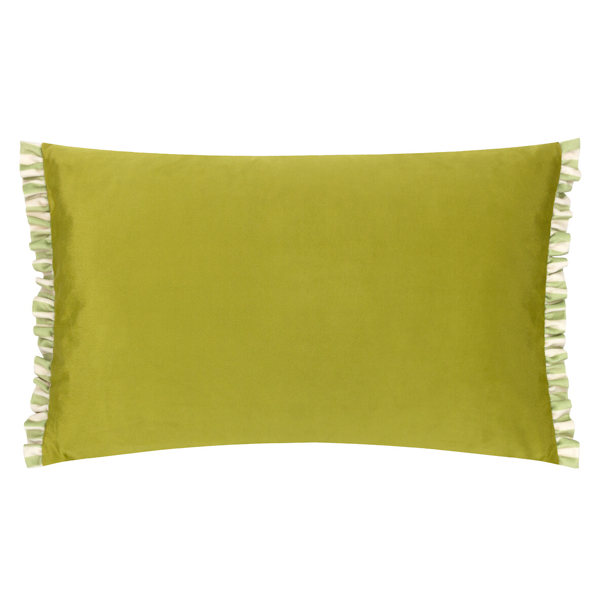 Araya Striped Velvet Cushion dark green/light green, FURN.
