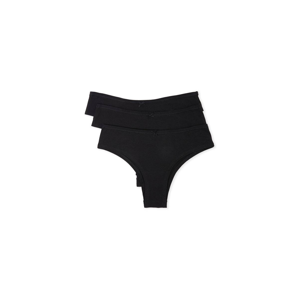 Lot de 3 hipsters en coton JACK noir, ETAM