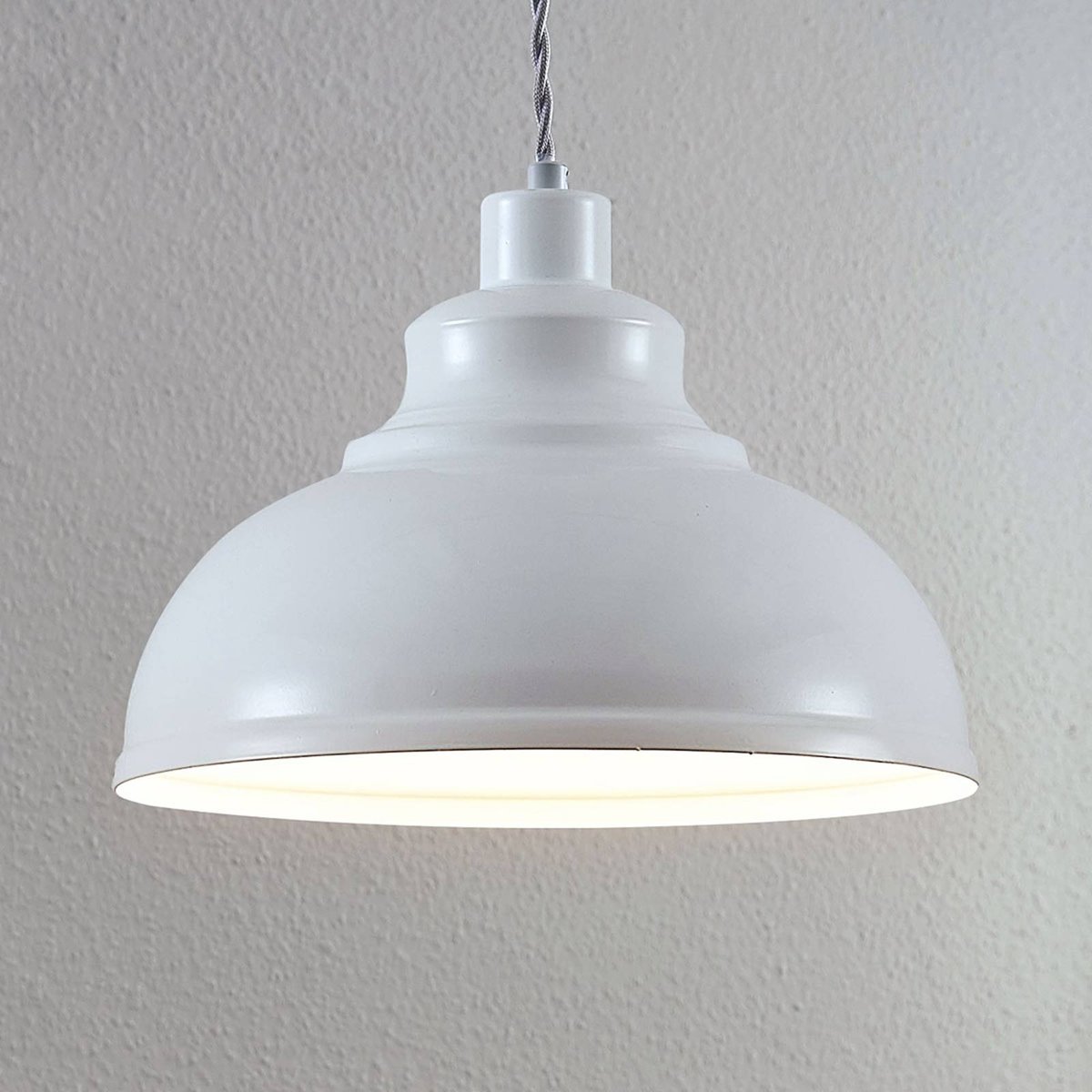 Suspension en métal vintage, Albertine blanc, LINDBY