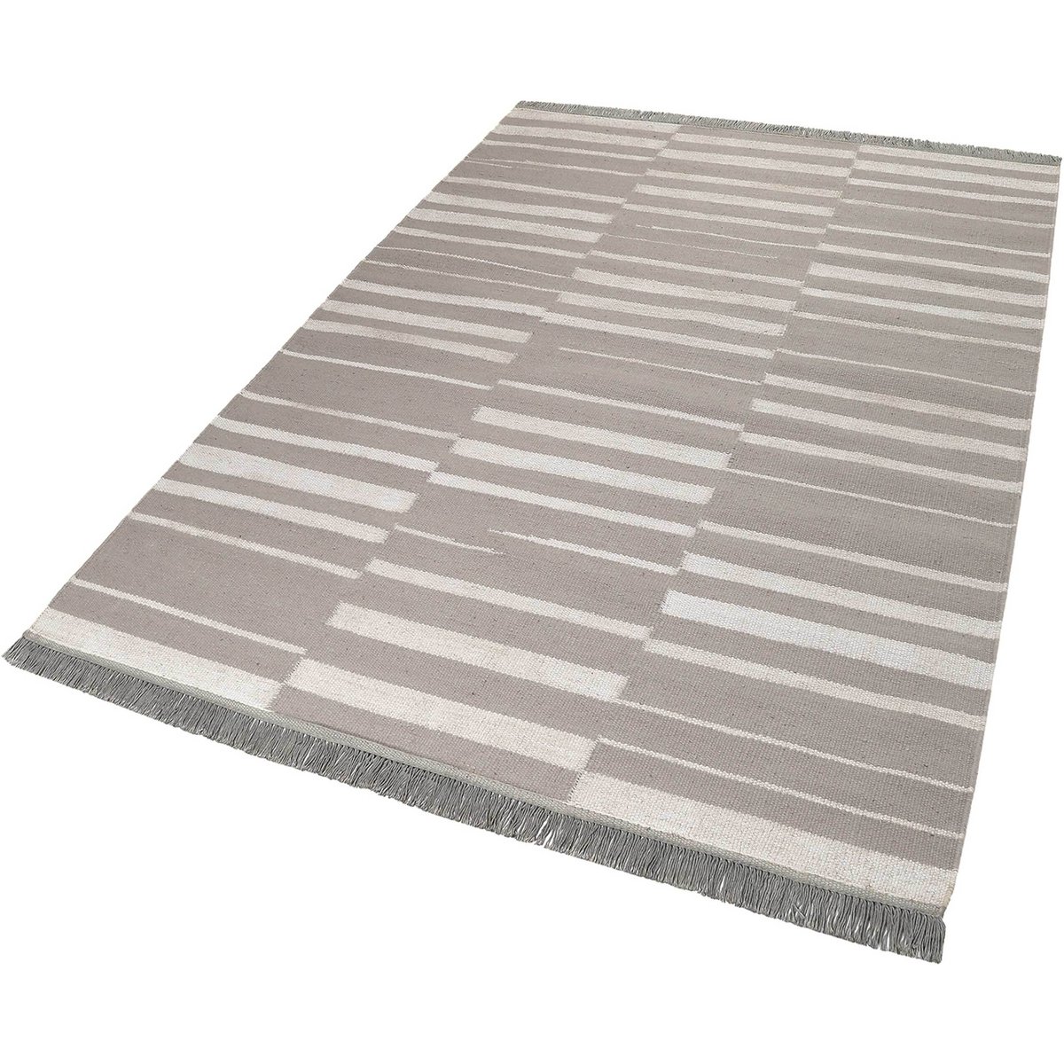 Tapis salon fait main laine et chanvre ,  SKID MARKS nature, WECON HOME