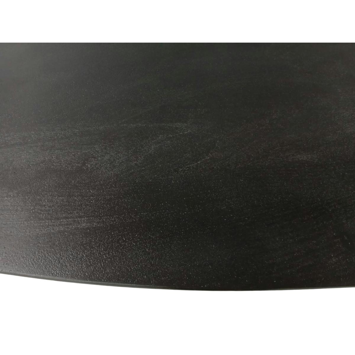 Table ovale 6 places bois/métal UDA noir, PIER IMPORT