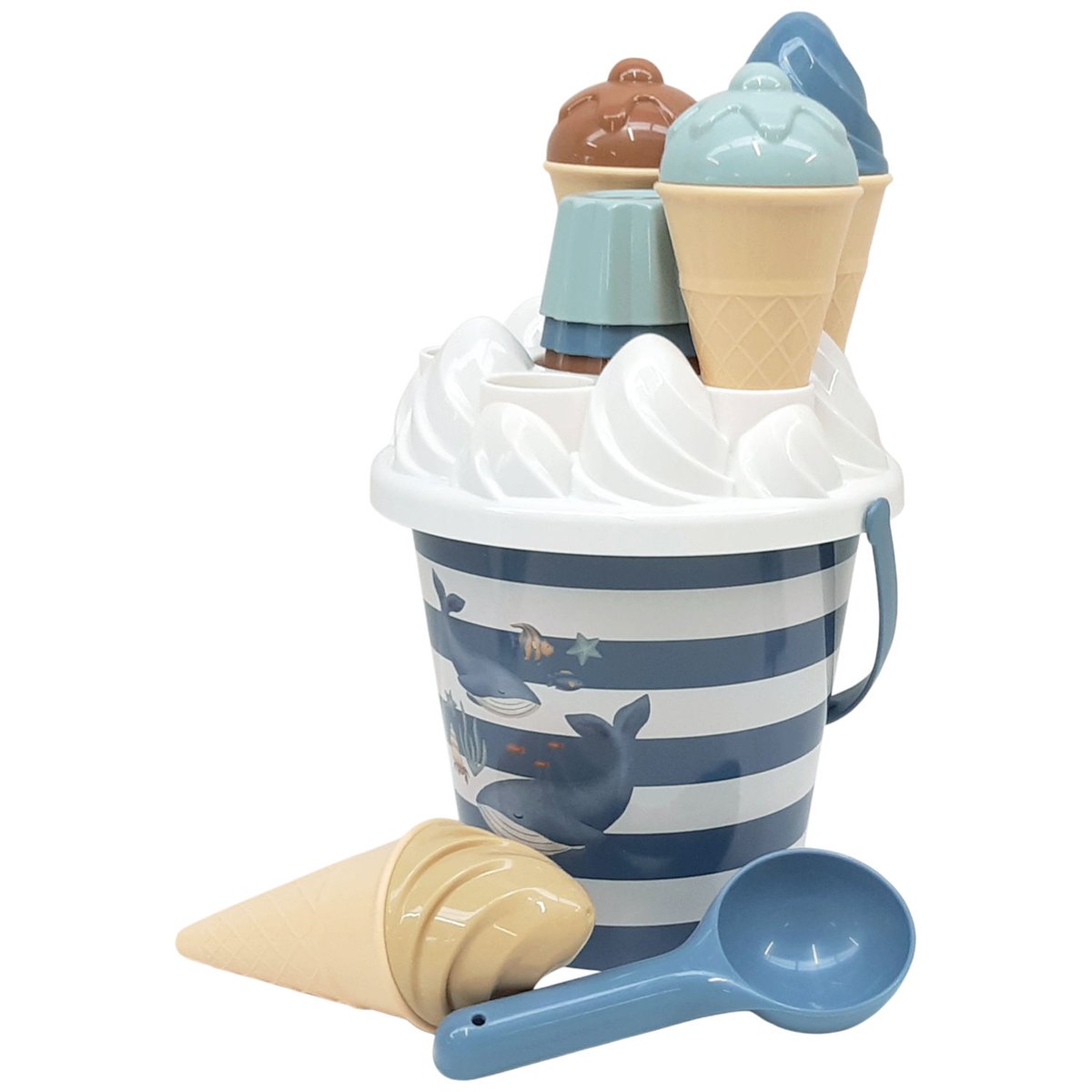 Seau glace bleu, blanc, beige, LITTLE DUTCH