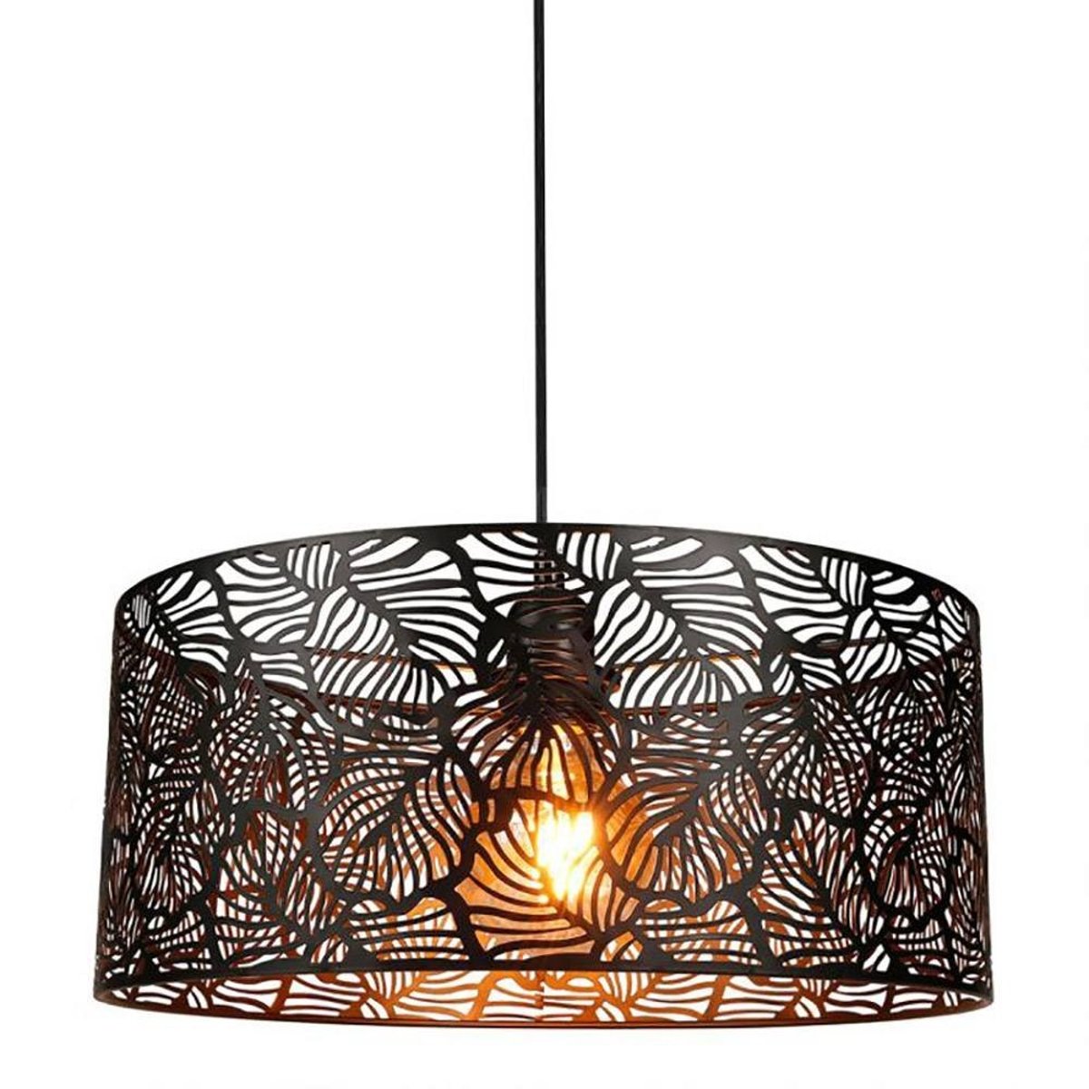 Suspension Métal Ajouré Calathéa Noir noir, DECORATIE