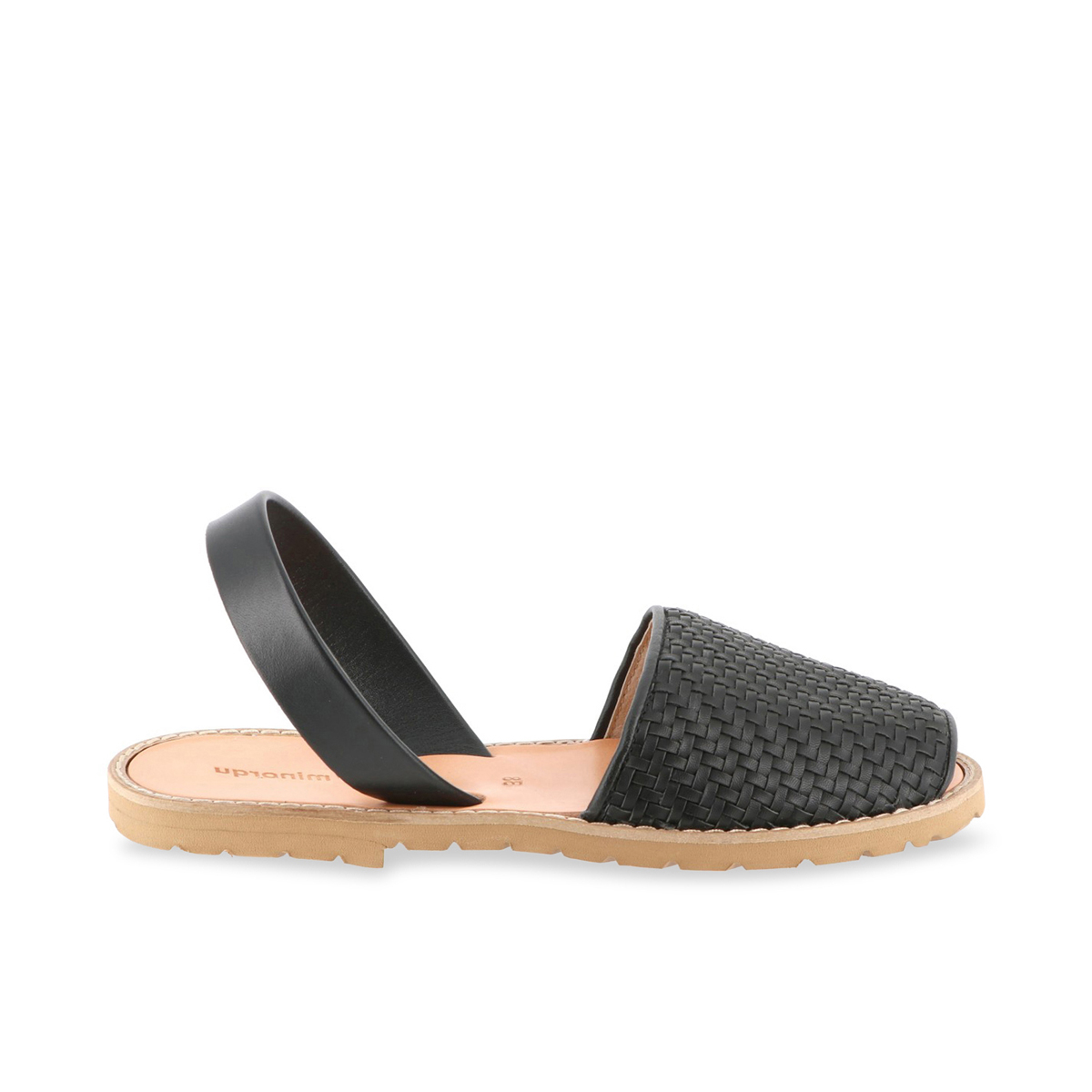 Sandales plates en cuir AVARCA noir, MINORQUINES