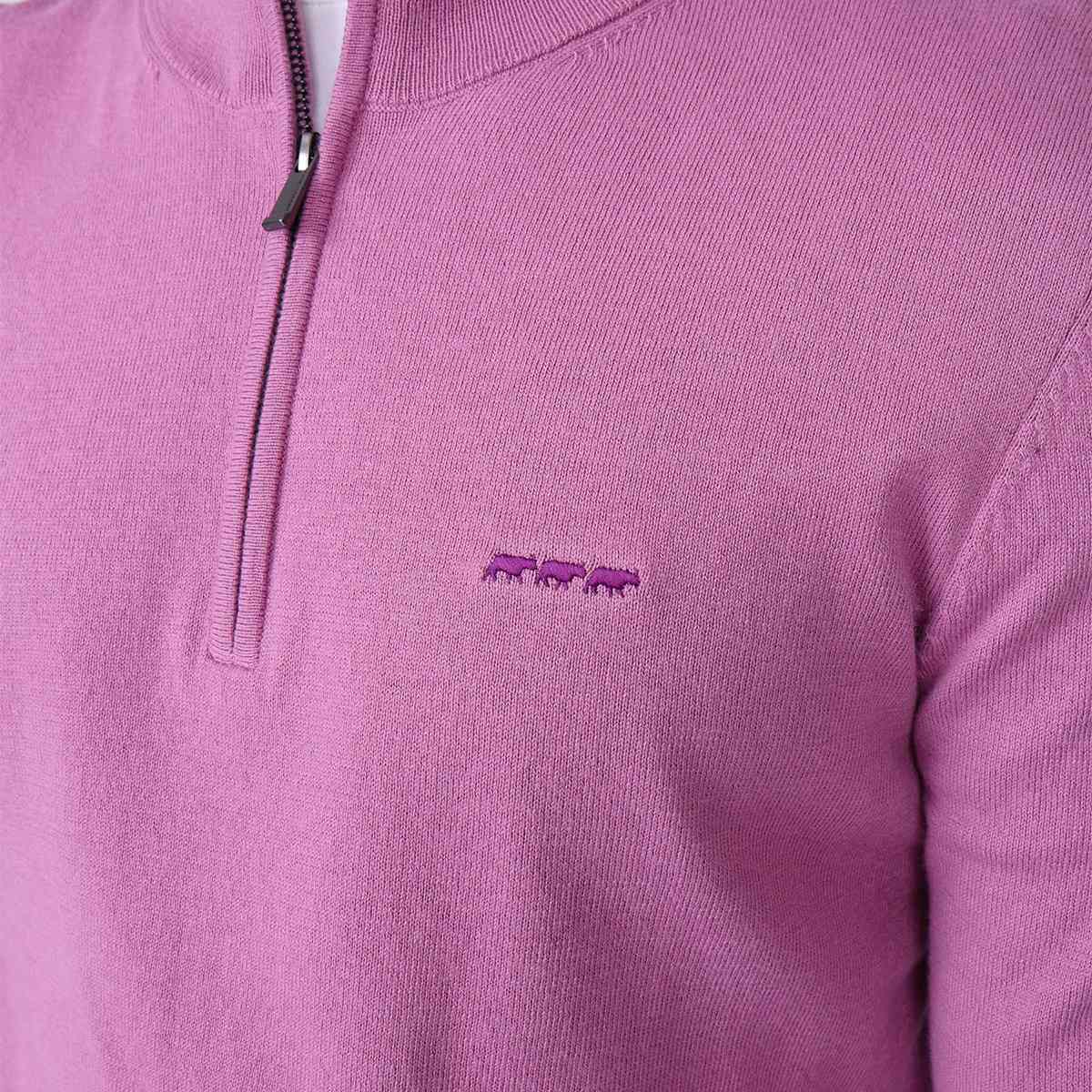 Pull col camionneur mauve, MISE AU GREEN