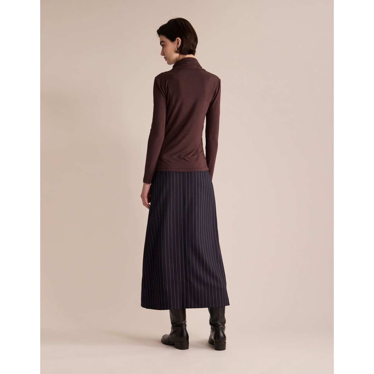 Pull col roulé Jade marron, INES DE LA FRESSANGE PARIS
