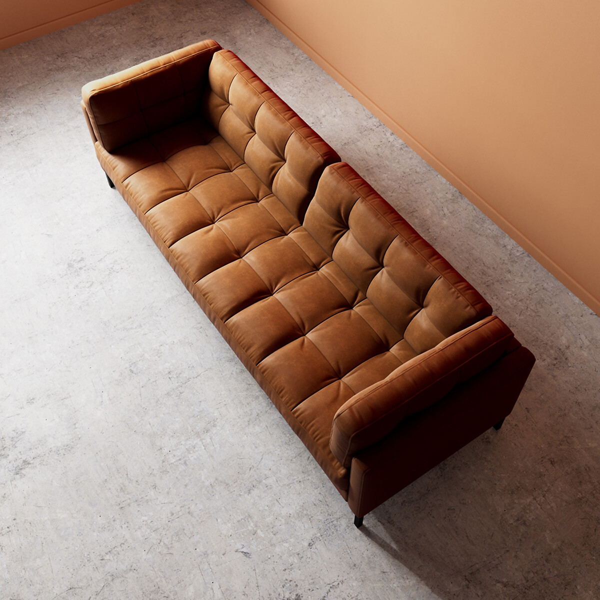 Landau Smart Leather 2/3/4 Seater Sofa tan, SWOON
