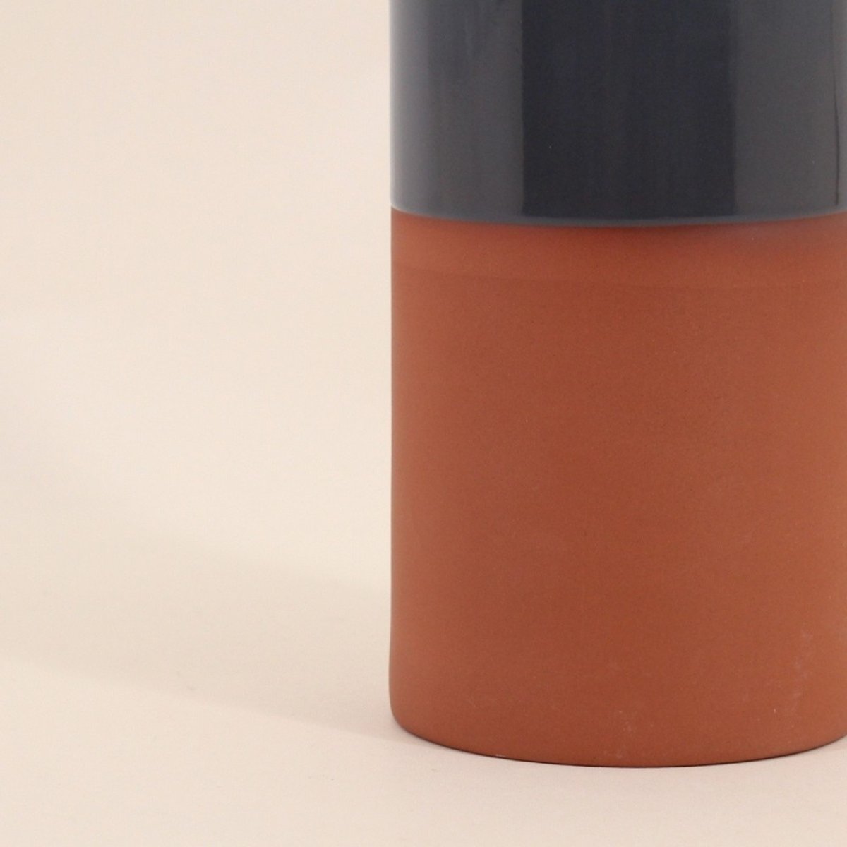 Vase tube en céramique, H25cm gris, ORNAMI