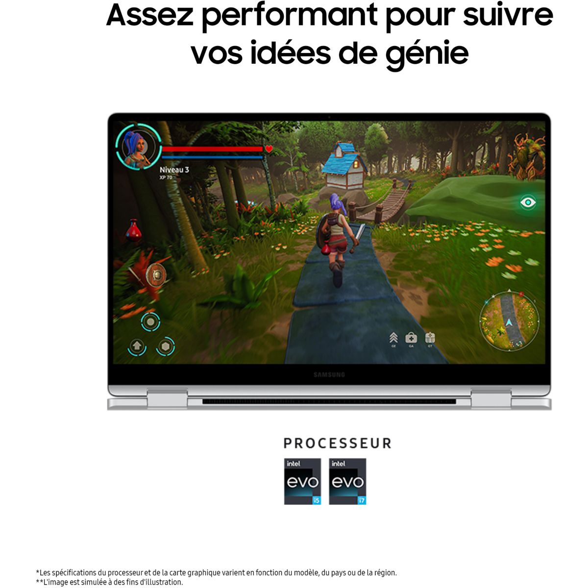 Ordinateur portable Galaxy Book4 15 i7 16Go 15,6" Intel Core i7 1355U 16 Go RAM LPDDR4x SSD 512 Go couleur unique, SAMSUNG