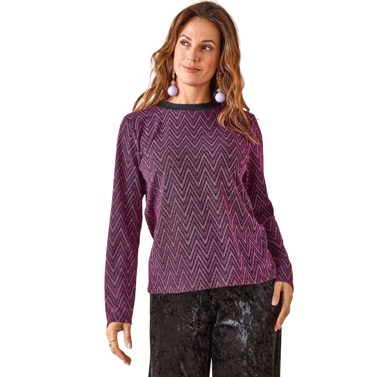 Tee-shirt manches longues femme imprimé rose, DAXON