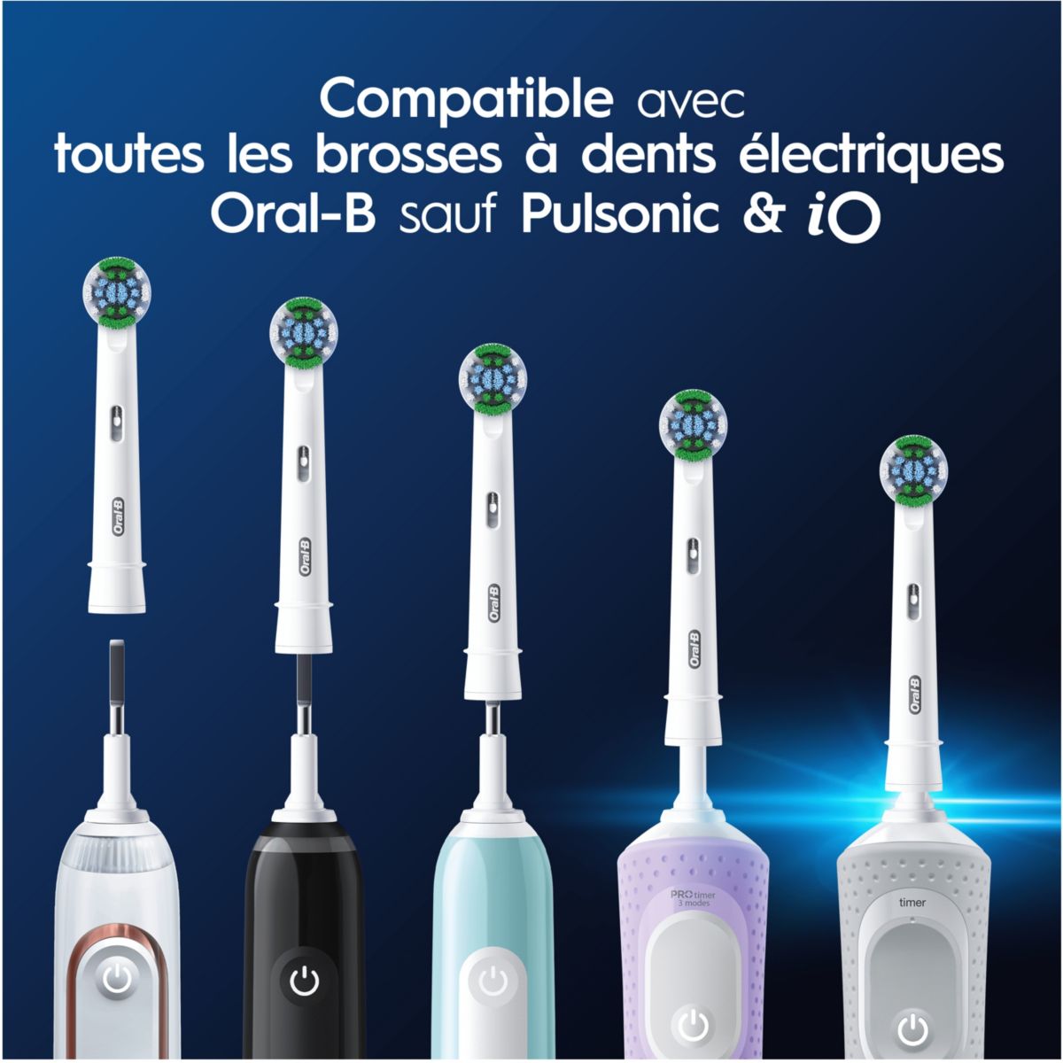 Brossette dentaire Precision Clean X-filaments x10 couleur unique, ORAL B