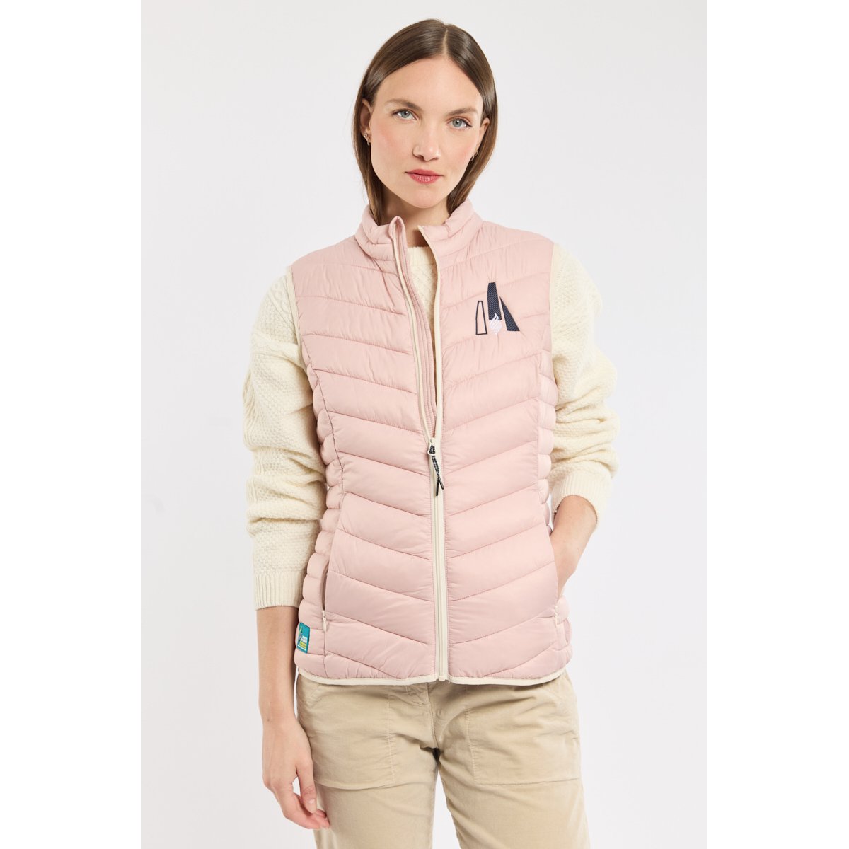 Doudoune sans manche en ROUTE DU RHUM blush int-ivoire/blush, ARMOR-LUX