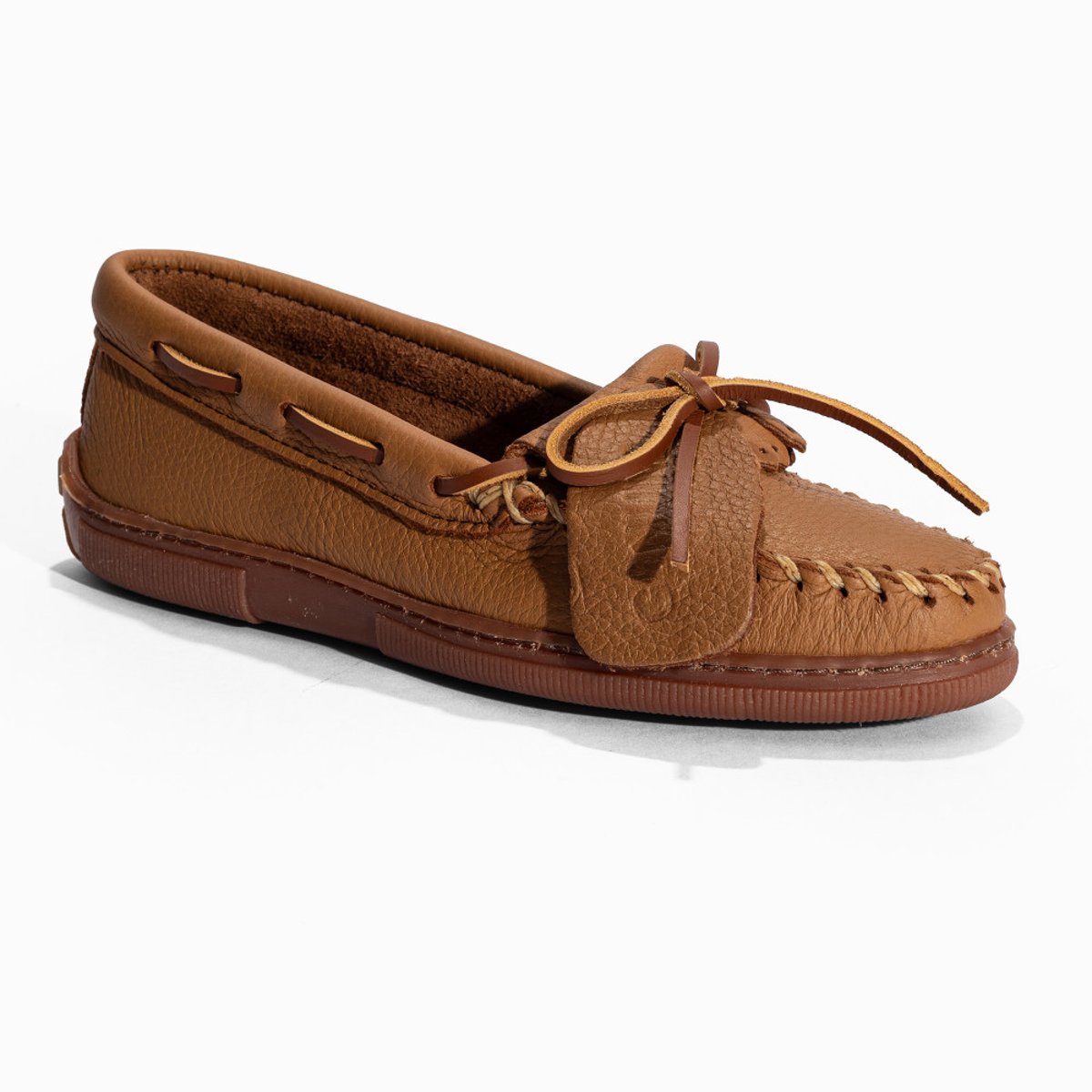 Mocassins en cuir Moosehide Kilty beige, MINNETONKA