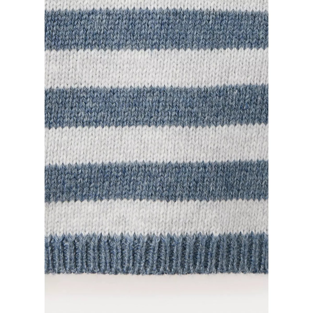 Pull en maille à rayures avec col polo bleu, MANGO BABY