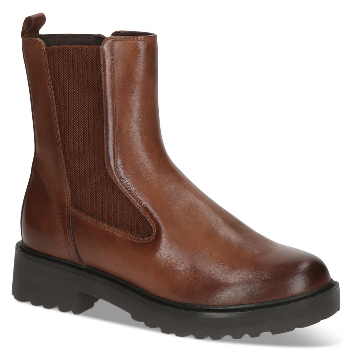 Bottine Chelsea zippée marron mocca combiné, CAPRICE