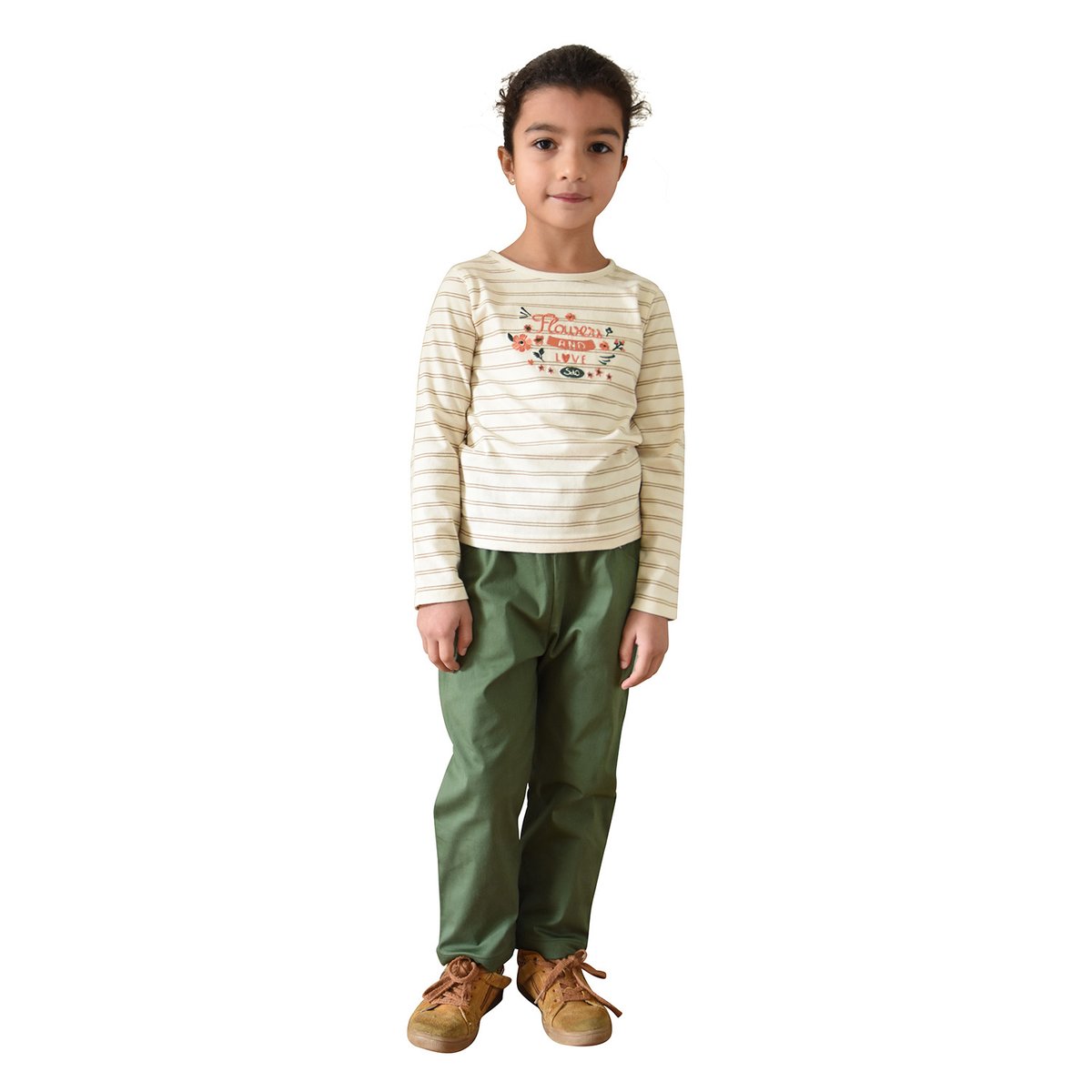 Pantalon sabia velours cotele enfant vert, SUCRE D'ORGE