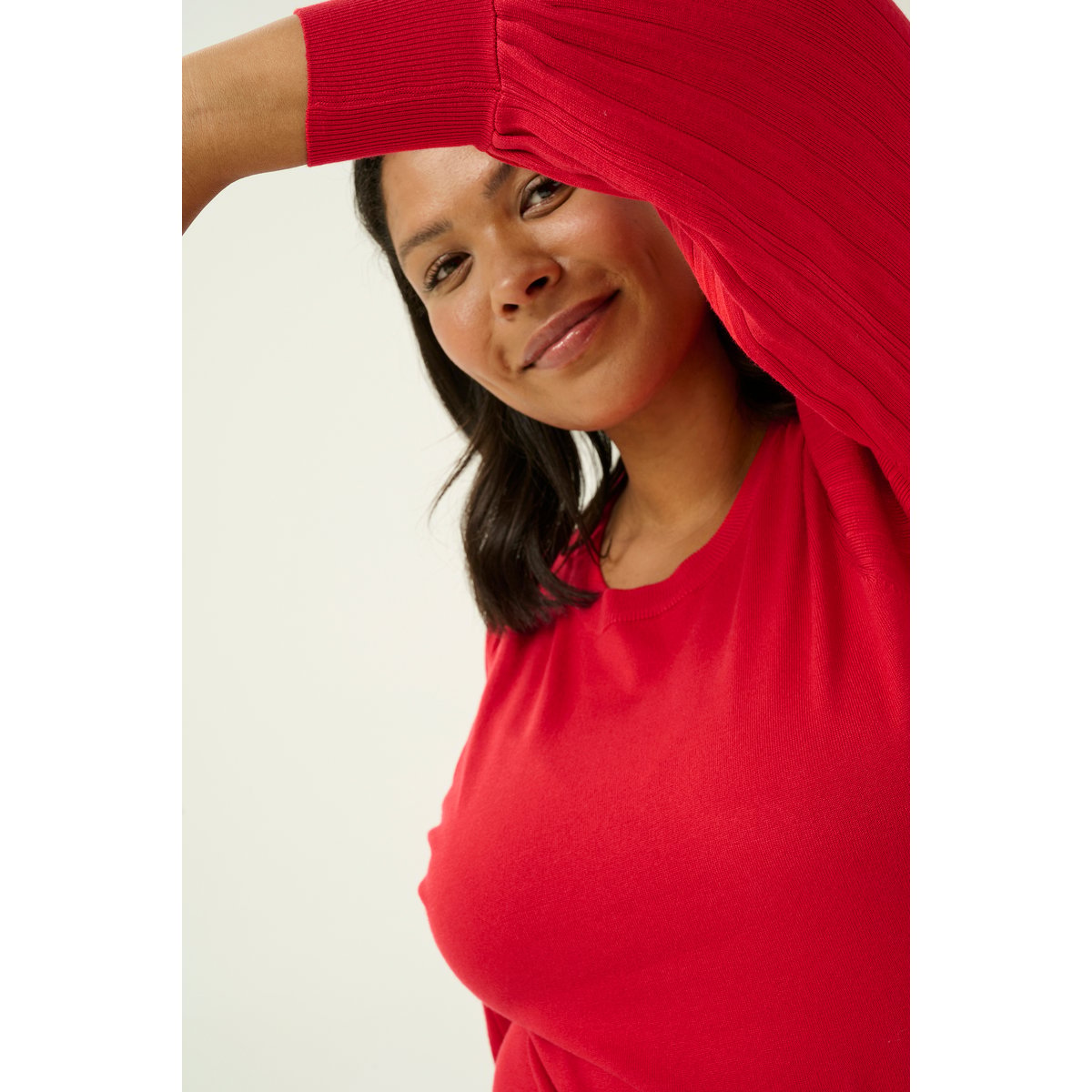 Pullover tricoté rouge haute red, KAFFE CURVE