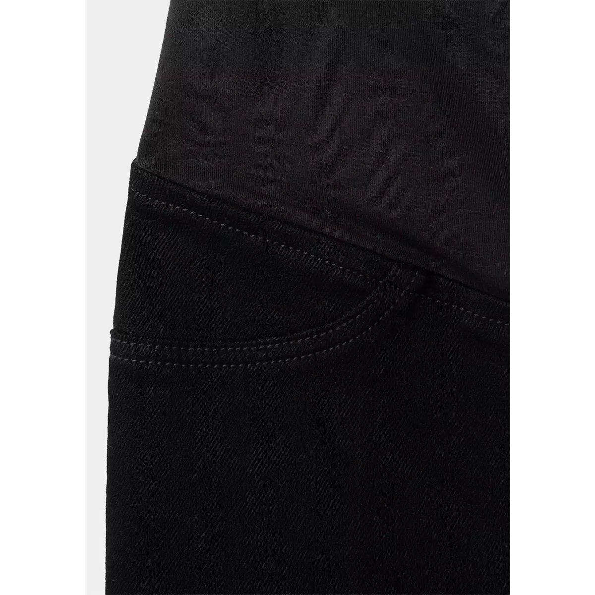 Jean de grossesse flare crop black denim, MANGO