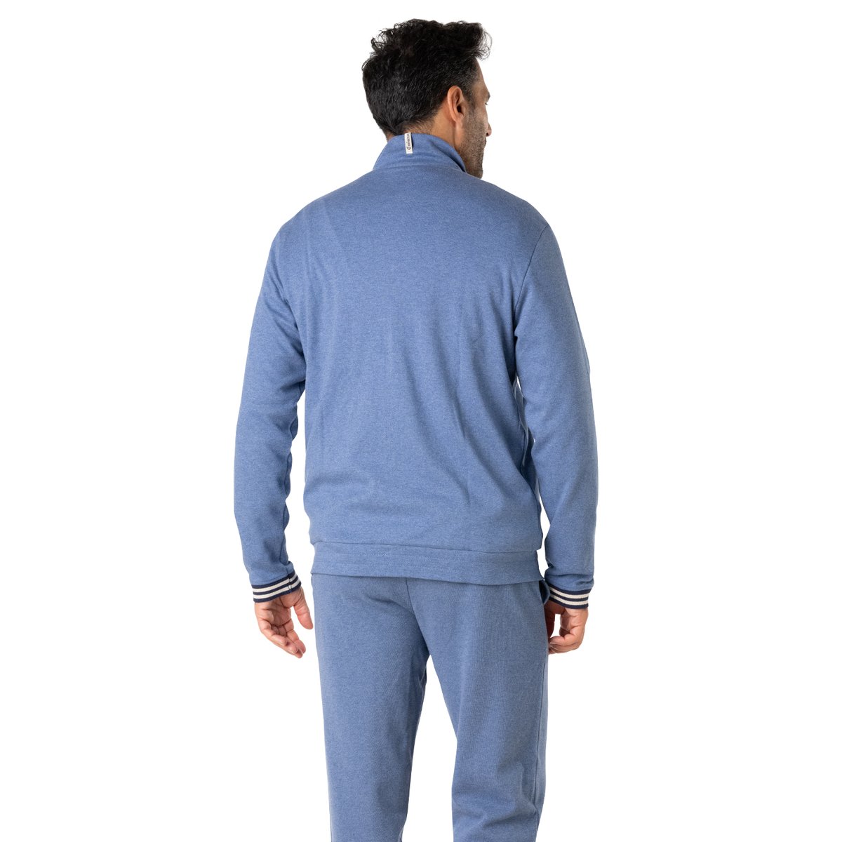 Veste zippée, INTERLOCK bleu, EMINENCE
