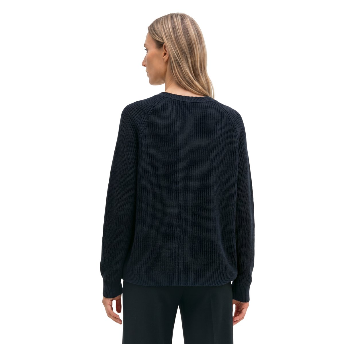 Pull à col rond loose en coton biologique lourd blaubleu, MARC O'POLO