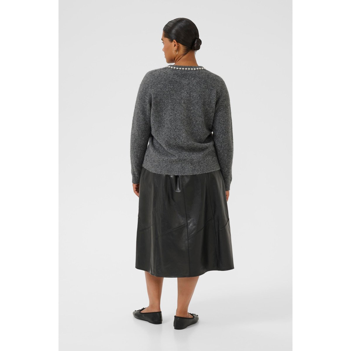 Cardigan à tricot gris grey melange, KAFFE CURVE