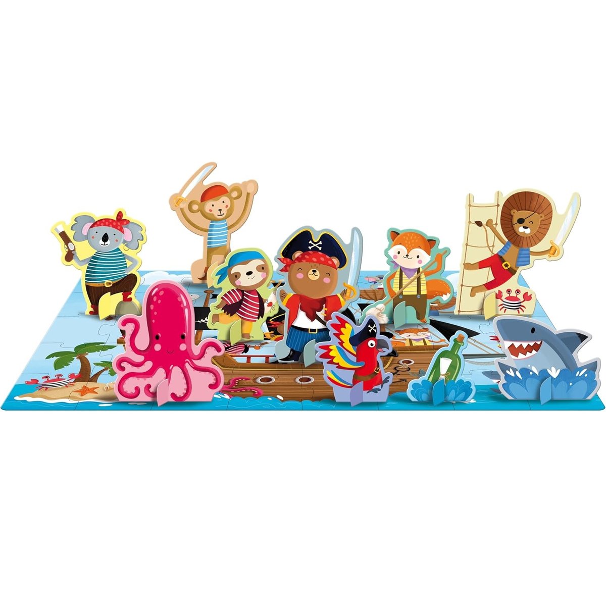 Livre et puzzle Les pirates bleu, SASSI JUNIOR