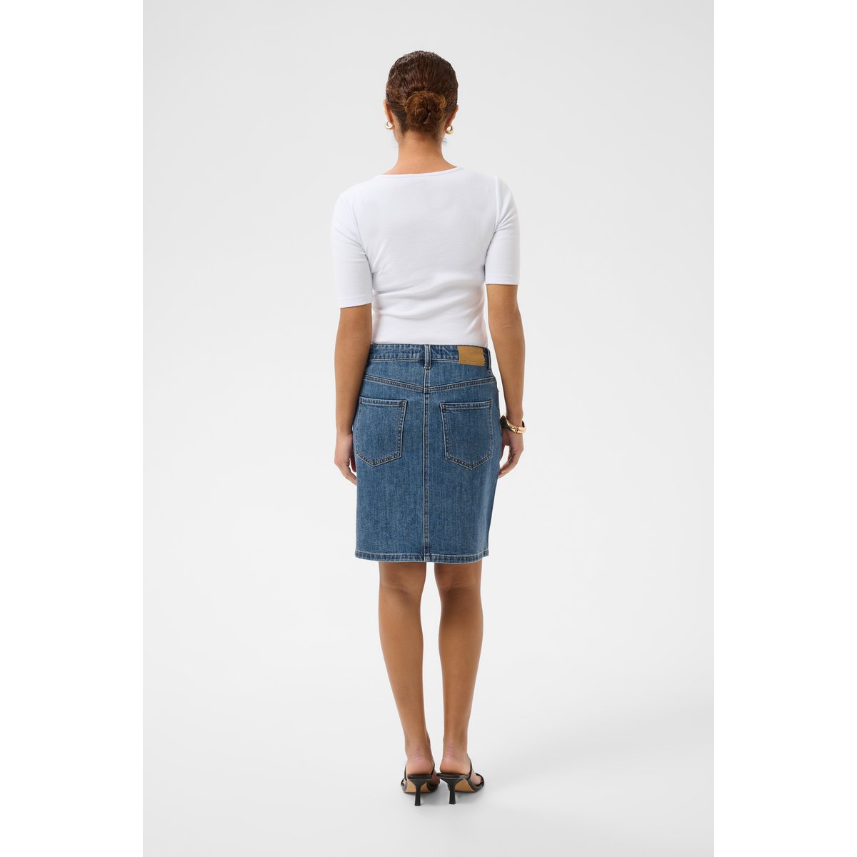 Jupe en jean bleu medium washed blue, KAFFE
