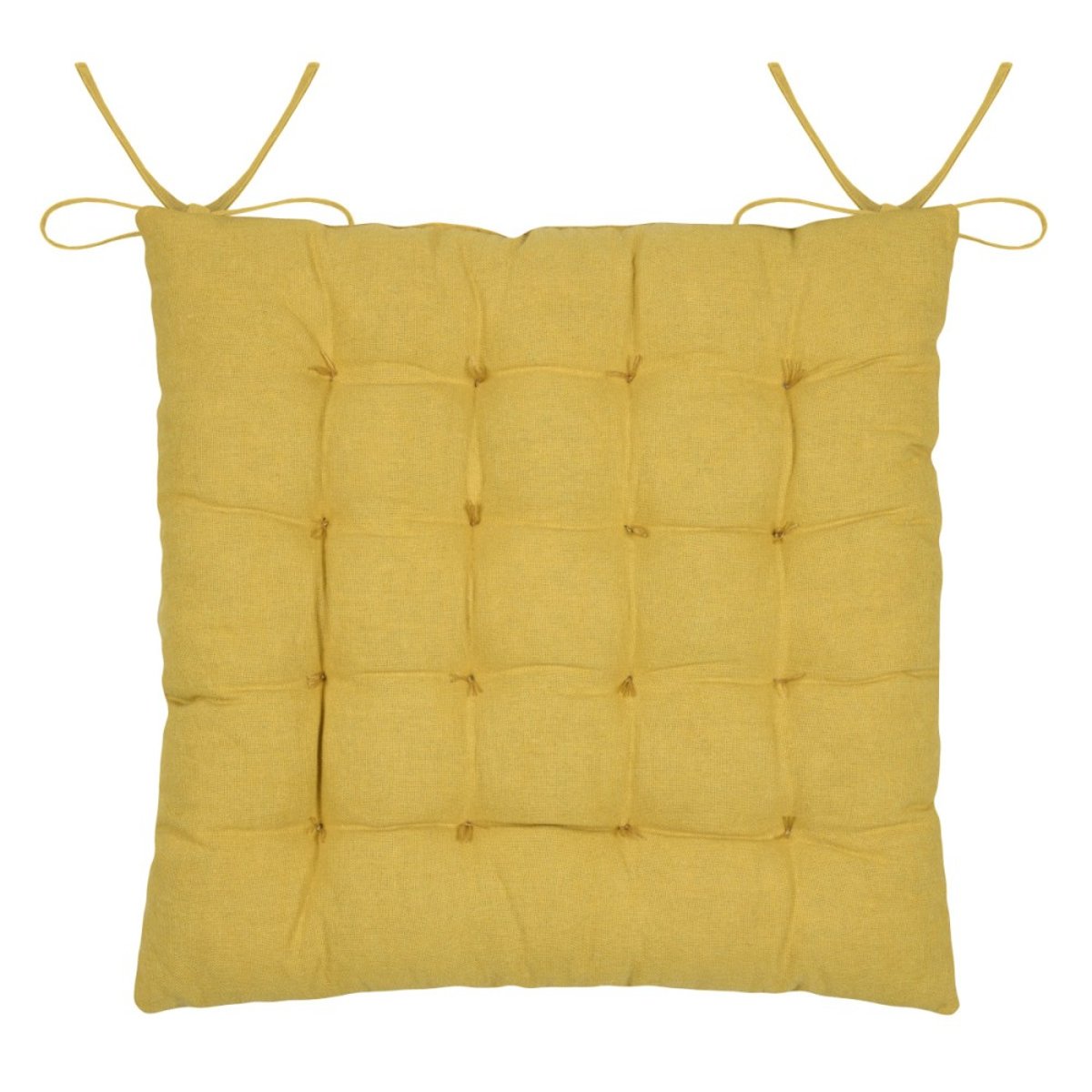 Lot de 4 galettes de chaise CAMILLE jaune, DECORATIE