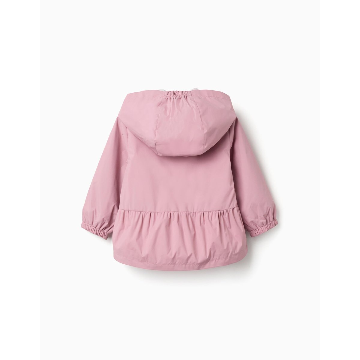 Coupe-vent avec capuche et ourlet à volants rose clair, ZIPPY