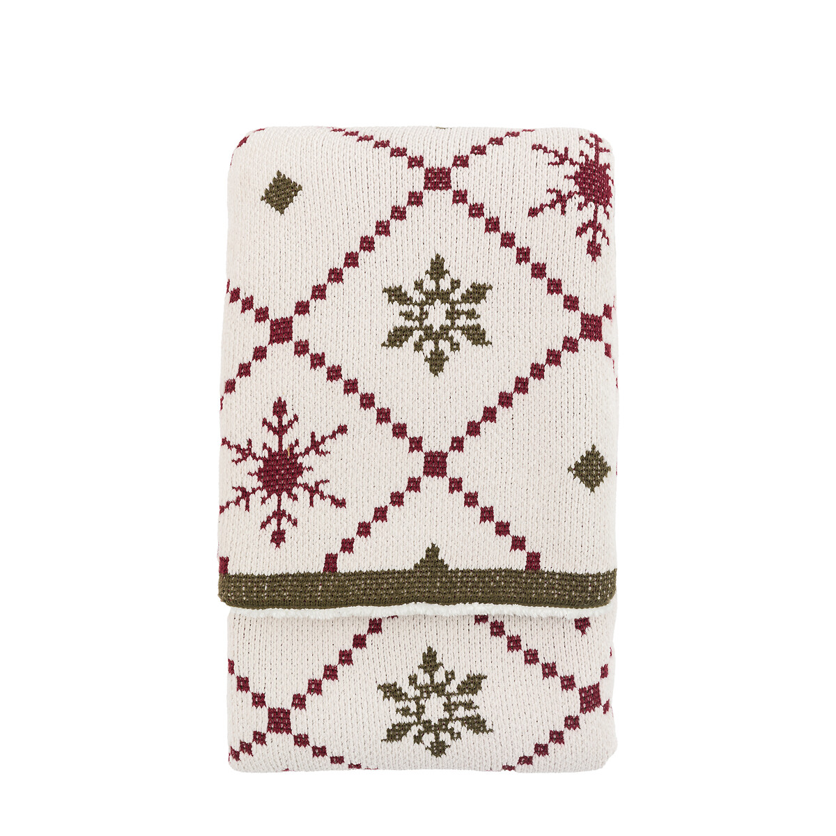 Fairisle Weave Chenille Woven Throw green, ÉDITÉ