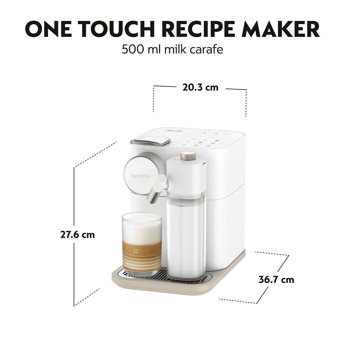 Nespresso by De'longhi Gran Lattissima Coffee Pod Machine white, NESPRESSO