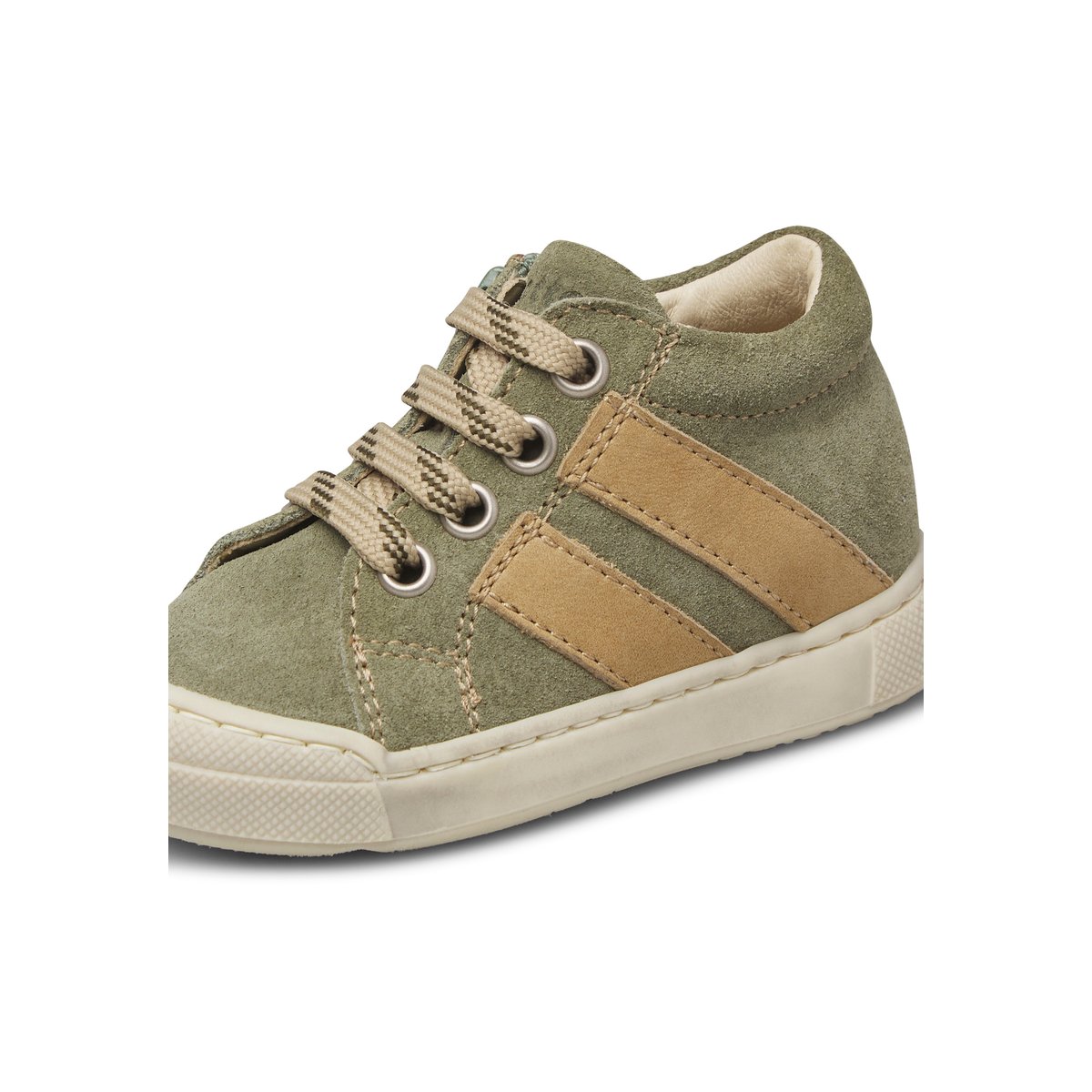 Baskets en suède GAZER ZIP beige-vert militaire-, FALCOTTO