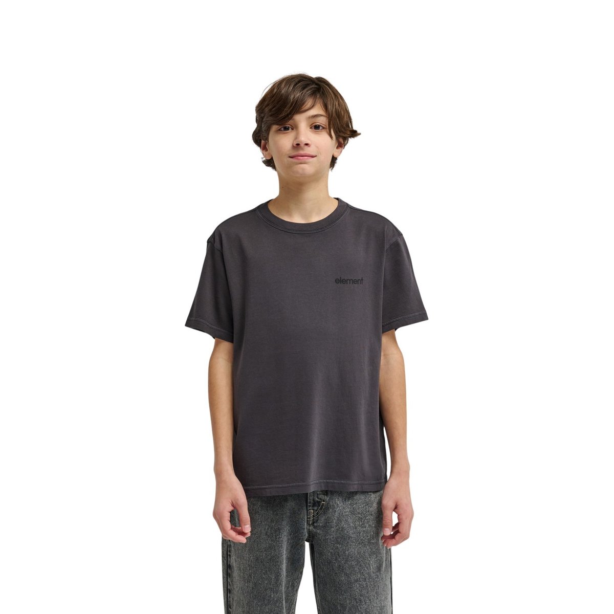 Haut manches courtes LOWCASE PIGMENT noir off black, ELEMENT