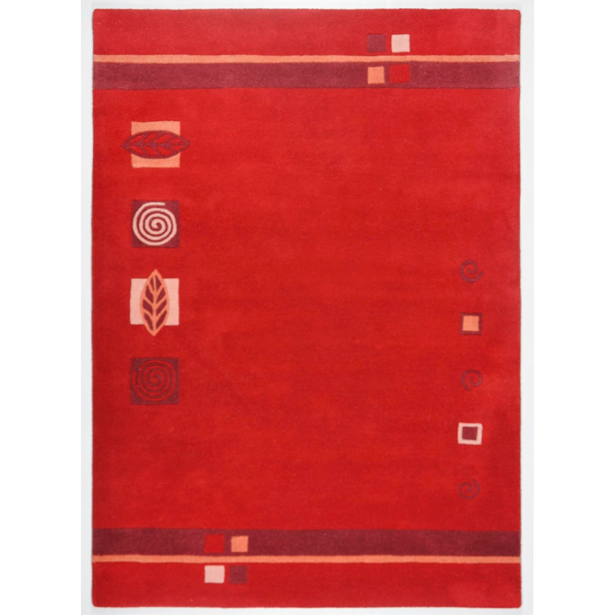 Tapis gabbeh Florida descente de lit lot de 3 rouge, THEKO