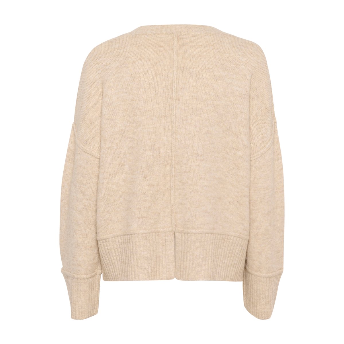 Knitted pullover beige feather gray melange, KAFFE