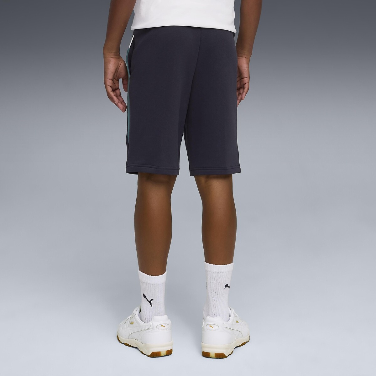 Short en molleton non gratté bleu marine/vert, PUMA