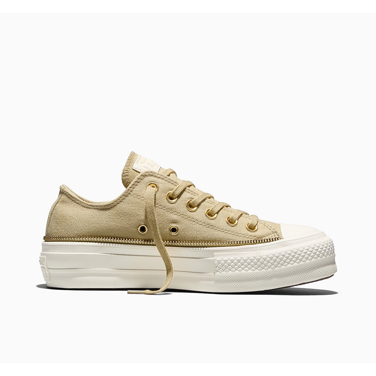 Baskets CHUCK TAYLOR ALL STAR LIFT OX SIDE ZIP jaune, CONVERSE