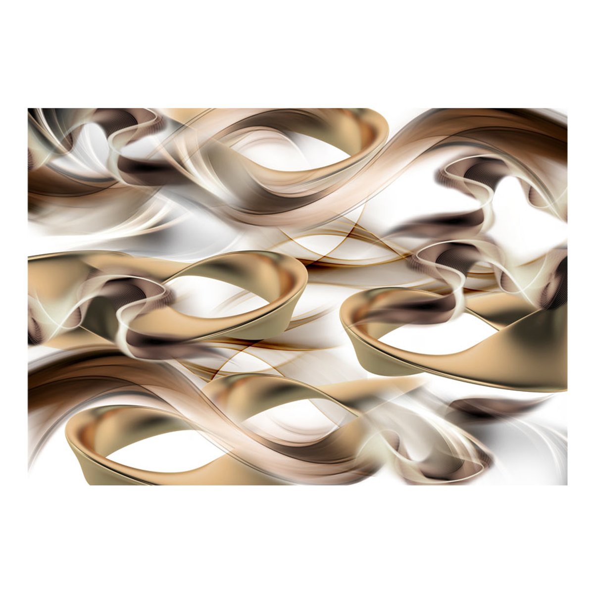 Papier peint intissé panoramique Abstractions Twisted World blanc, EDEN