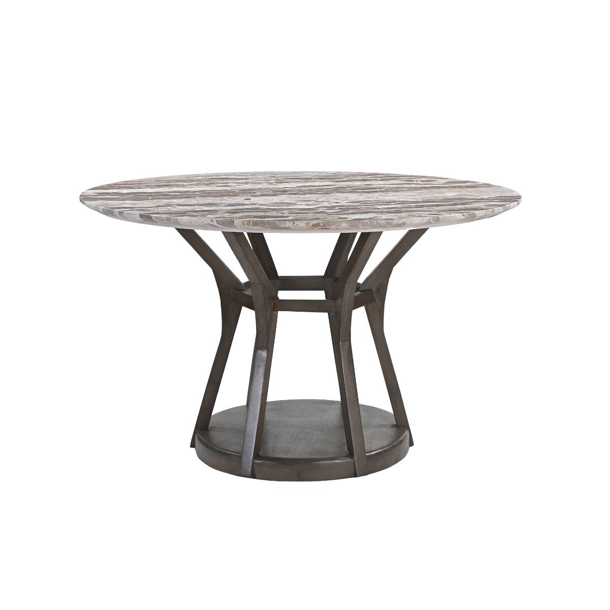 Table à manger en bois de manguier et en marbre ZELIA bois foncé, MADE IN MEUBLES