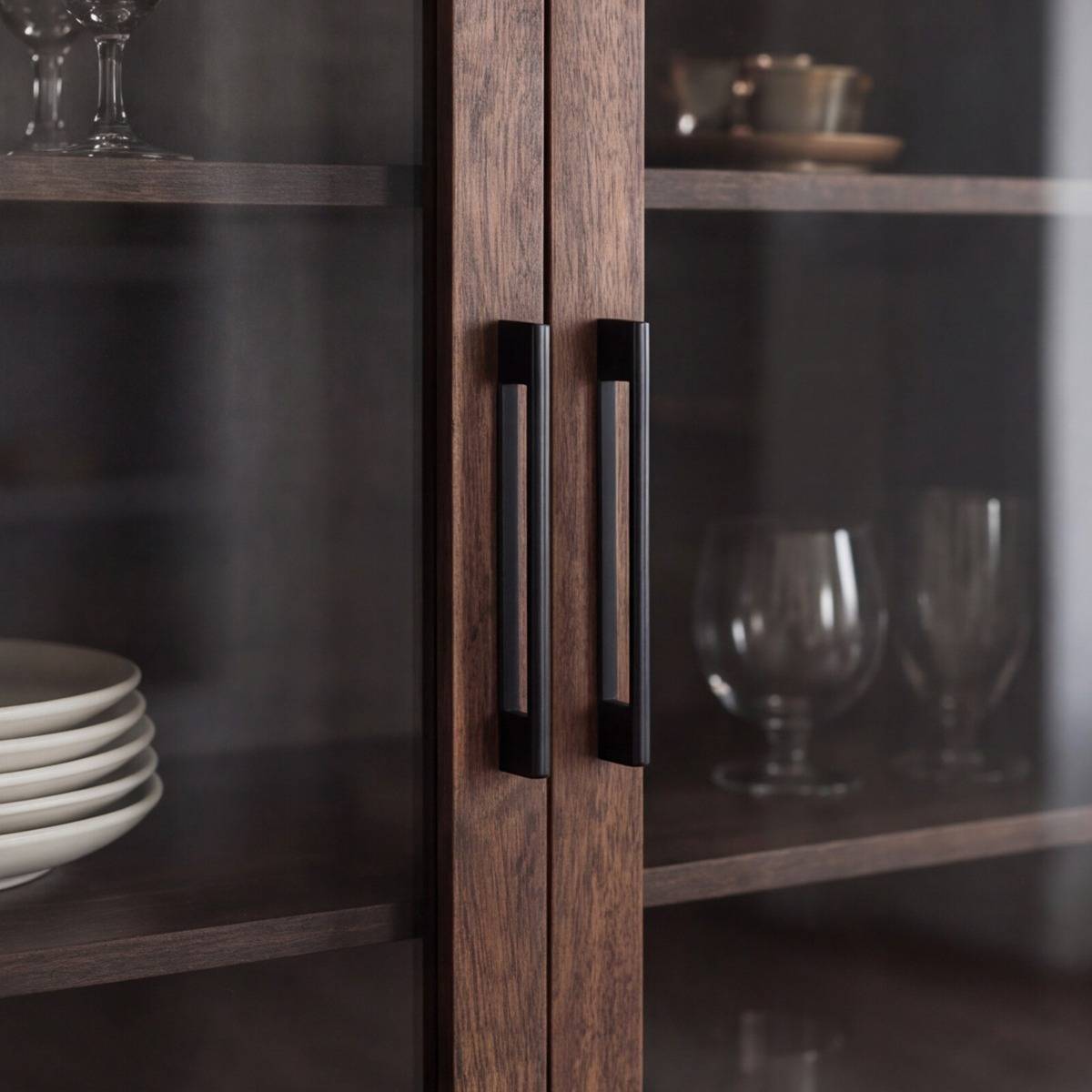 Vaisselier en bois de manguier foncé NYLA bois foncé, MADE IN MEUBLES 