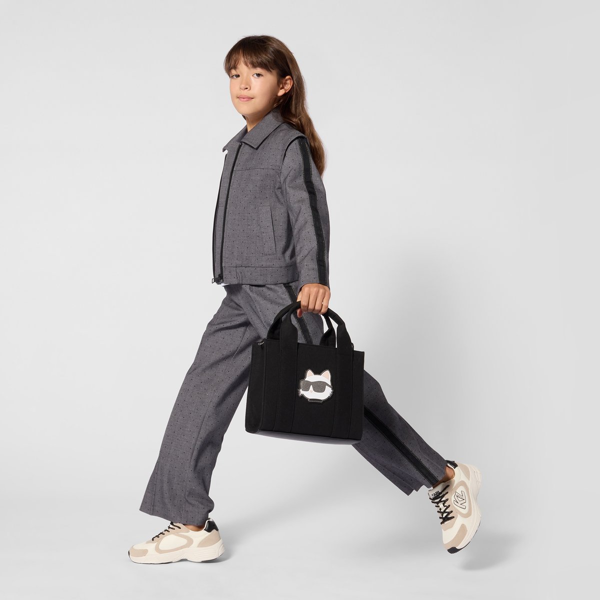 Baskets basse à lacets creme, KARL LAGERFELD KIDS