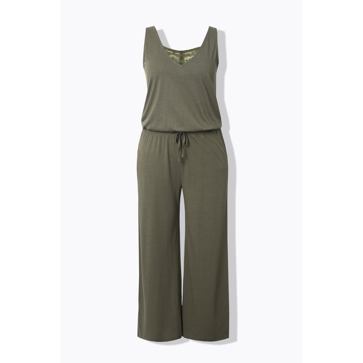 Combinaison sans manches. Décolleté gris olive, ULLA POPKEN