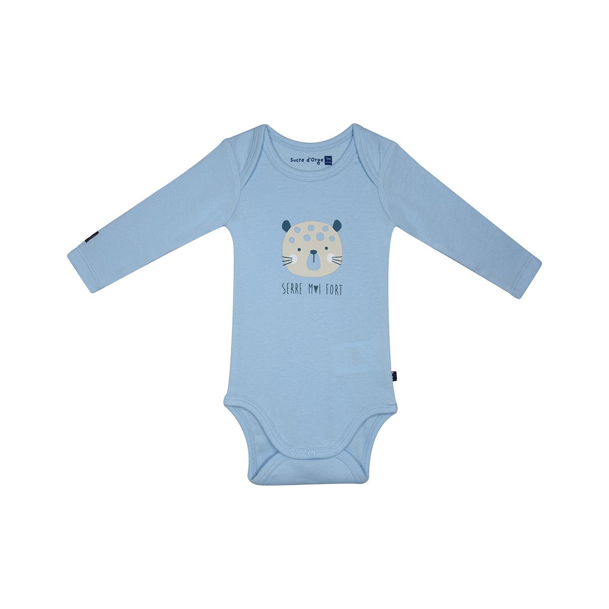 Lot de 3 bodies loÏc manches longues bebe bleu, SUCRE D'ORGE