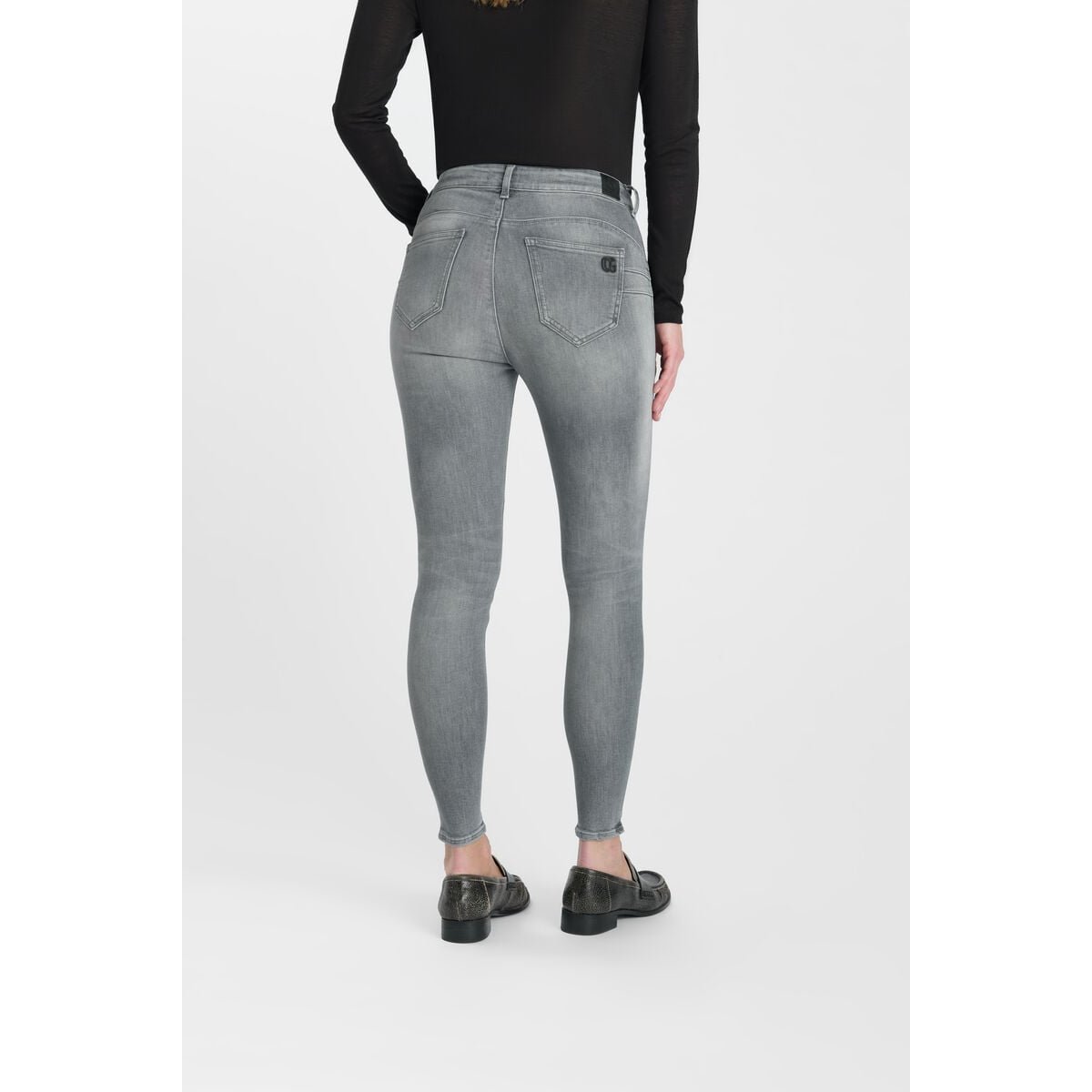 Jeans push-up slim taille haute PULP, 7/8ème grey, LE TEMPS DES CERISES